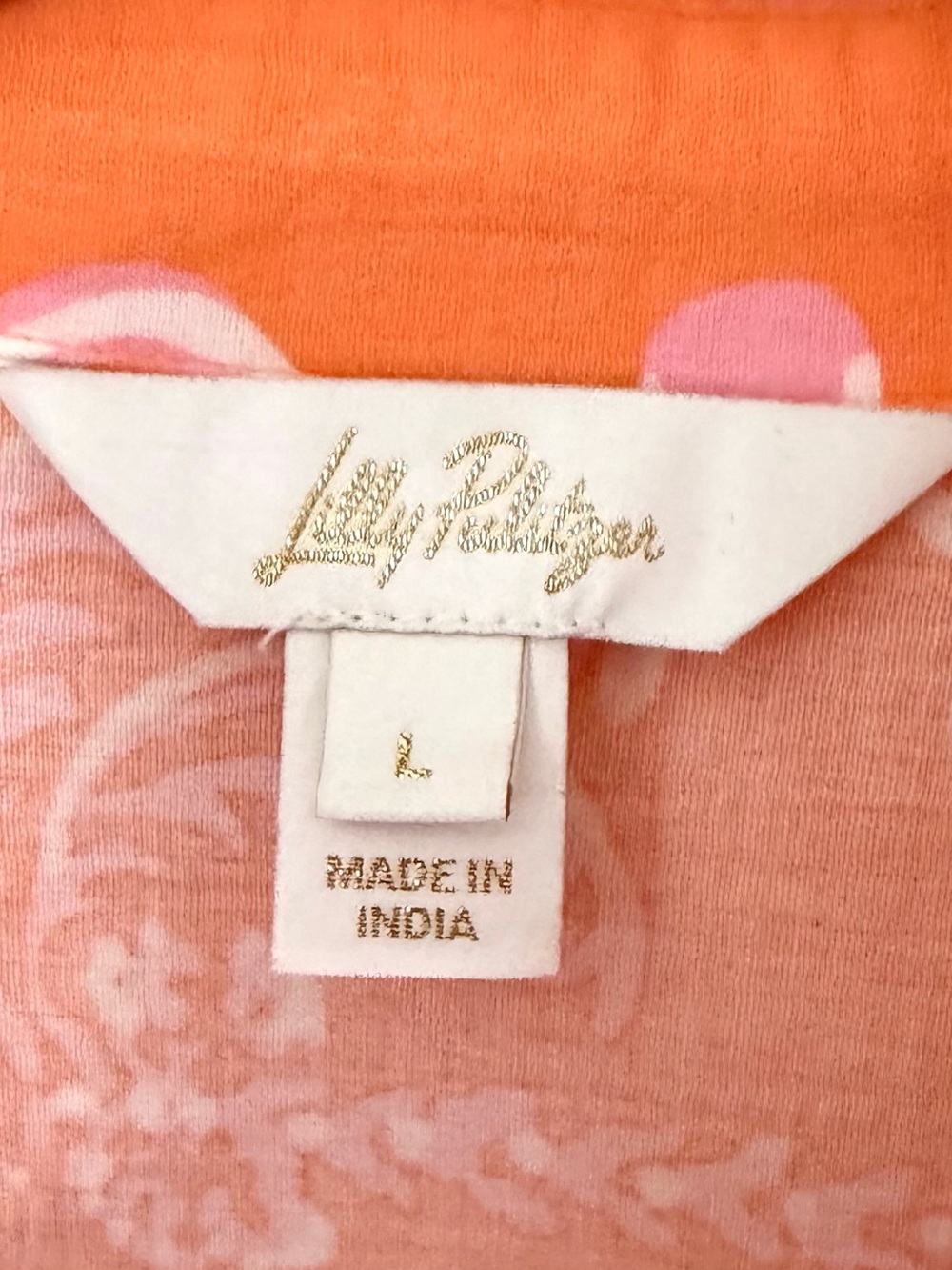 Lilly Pulitzer Soft Orange Blouse with Pink and White Floral Accents - Picture 3 of 4